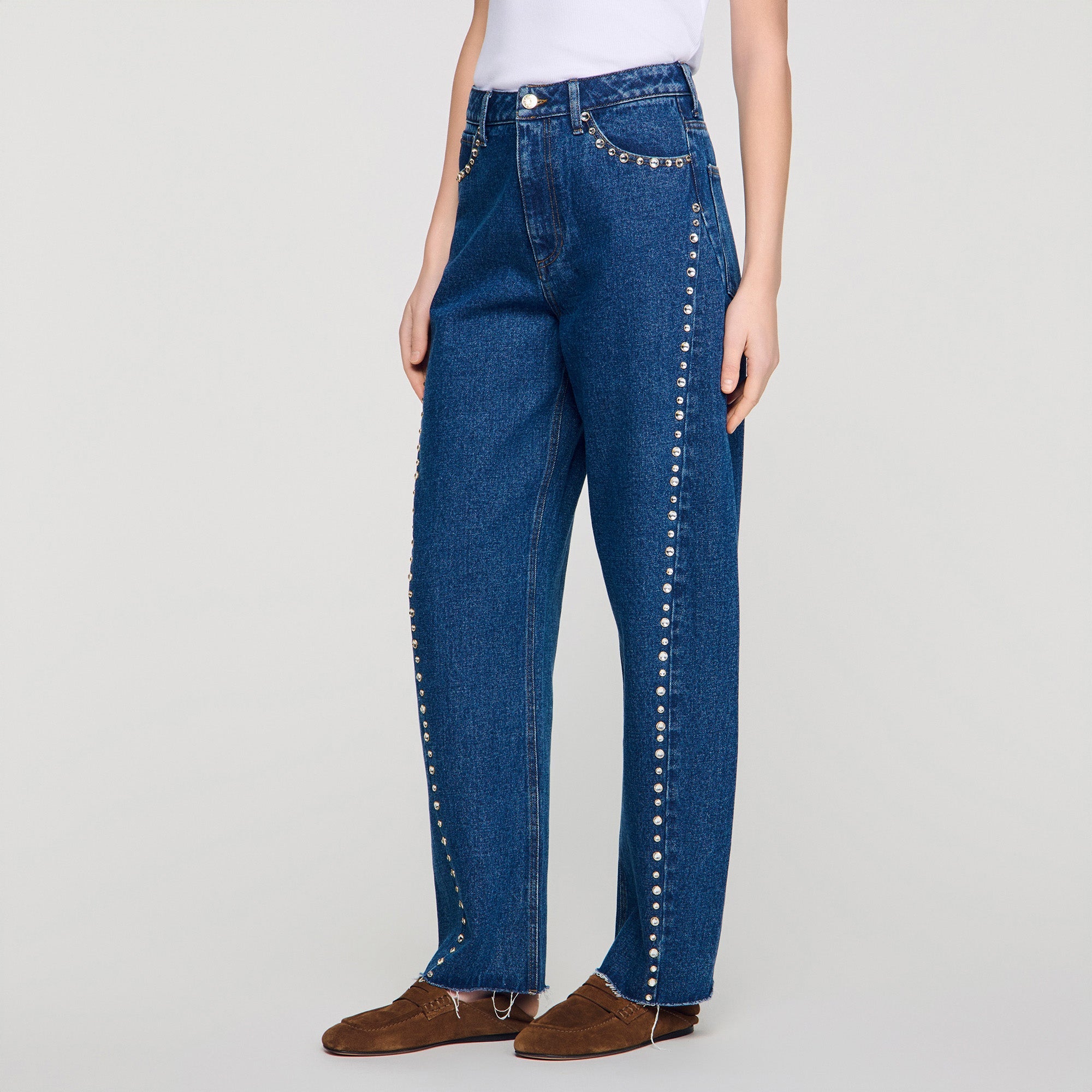 Tomy Rhinestone Barrel Jeans Blue Jean