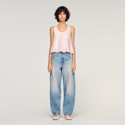 Jaden Faded Barrel Jeans Blue Jean