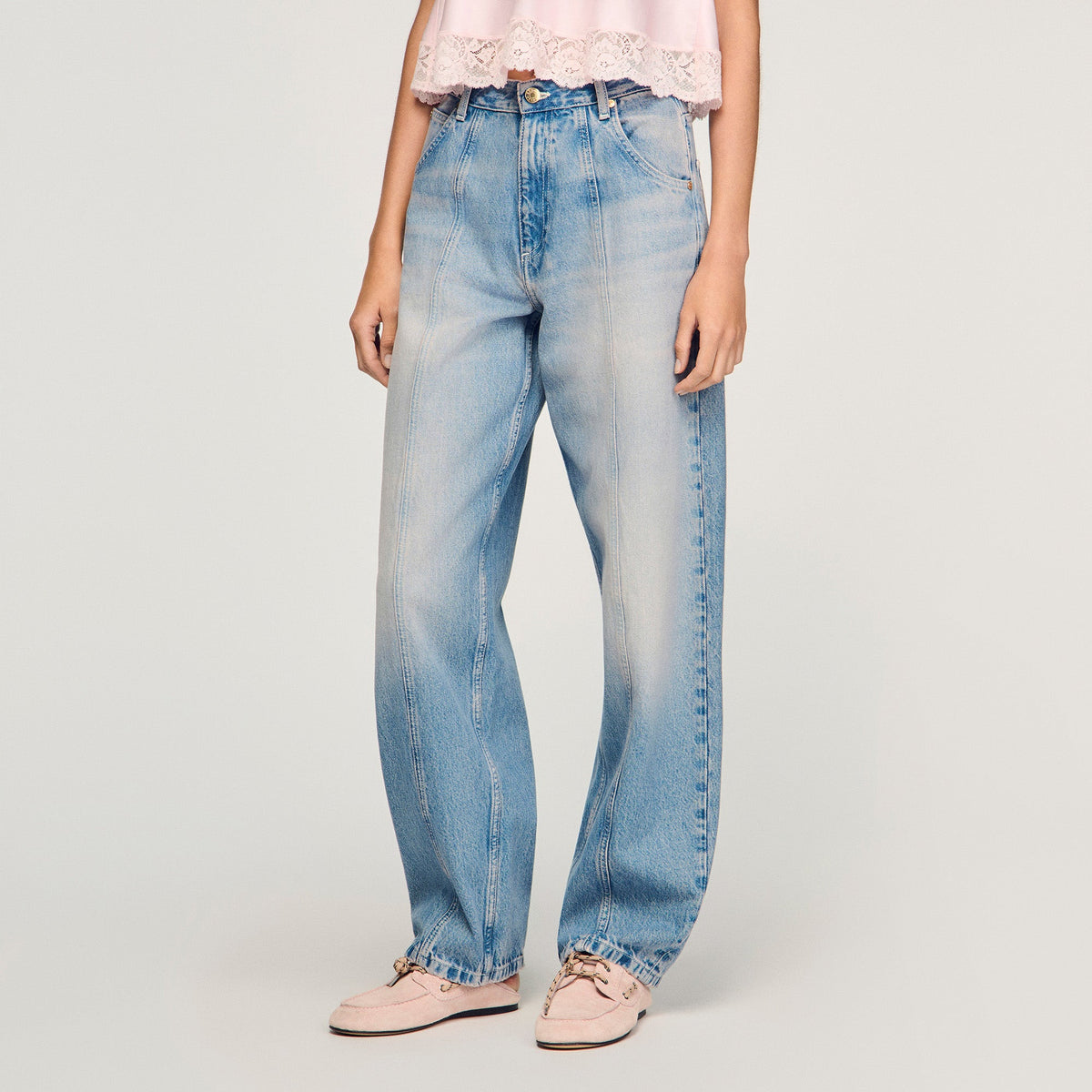 Jaden Faded Barrel Jeans Blue Jean