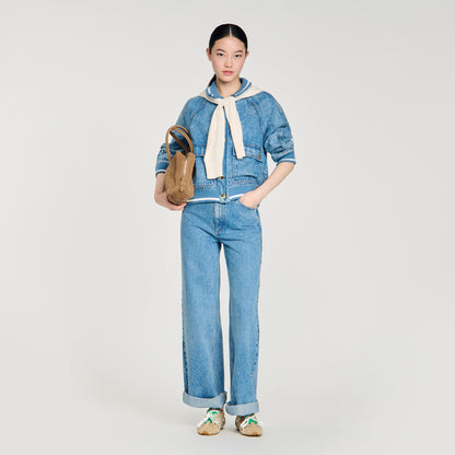 Samuel Faded Wide Straight-Leg Jeans Blue Jean