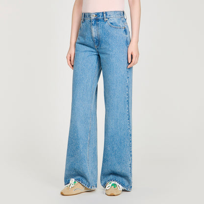 Samuel Faded Wide Straight-Leg Jeans Blue Jean