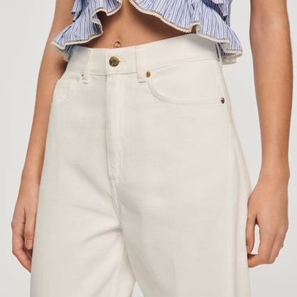 Ethan Barrel Jeans White