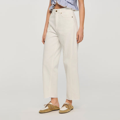 Ethan Barrel Jeans White