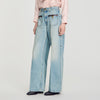 Sigrid Straight-leg leather detail jeans Blue Jean