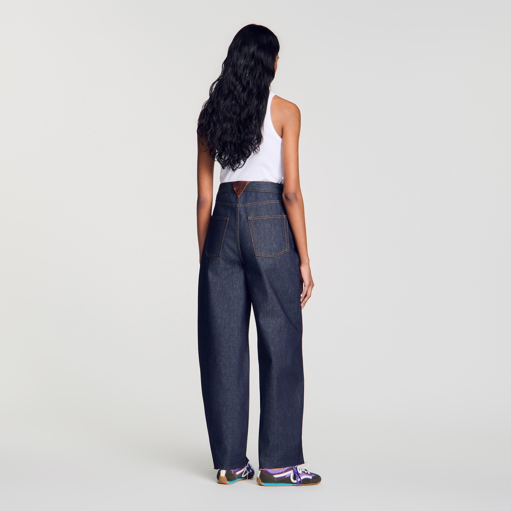 Kaja Barrel Jeans With Metal Details Blue Jean