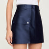 Satin Short Skirt Midnight Blue