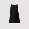 Curb Chain Buckle Pleated Skirt Black