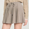 Short Pleated Skirt Camel