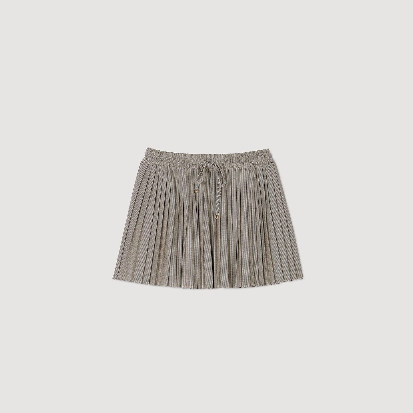 Short Pleated Skirt Camel