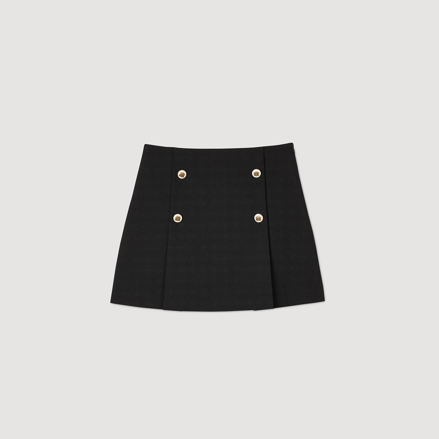 Short Pleated Skirt Black