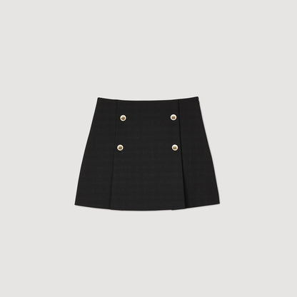 Short Pleated Skirt Black