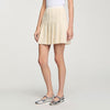 Short Tweed Pleated Skirt Ecru
