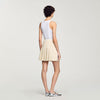 Short Tweed Pleated Skirt Ecru