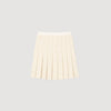Short Tweed Pleated Skirt Ecru