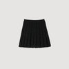 Henriette Short Tweed Pleated Skirt Black