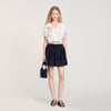 Short Dual-Material Skirt Black