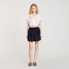 Short Dual-Material Skirt Black