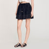 Short Dual-Material Skirt Black