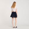 Short Dual-Material Skirt Black