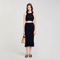 Aleria Knit Midi Skirt Black