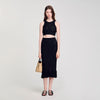 Aleria Knit Midi Skirt Black