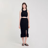Aleria Knit Midi Skirt Black