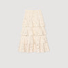 Orlivia Long Frilled Skirt Ecru