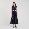 Aviv Crystal Embellished Maxi Skirt Black