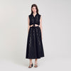 Aviv Crystal Embellished Maxi Skirt Black