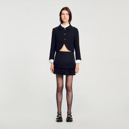 Zeline Short Ruffled Skirt Black