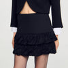 Zeline Short Ruffled Skirt Black