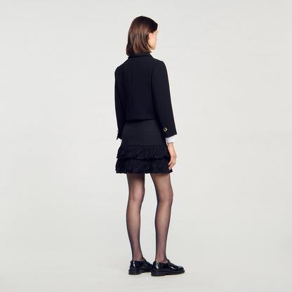 Zeline Short Ruffled Skirt Black
