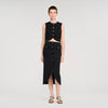 Buttoned Midi Skirt Black
