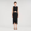 Buttoned Midi Skirt Black
