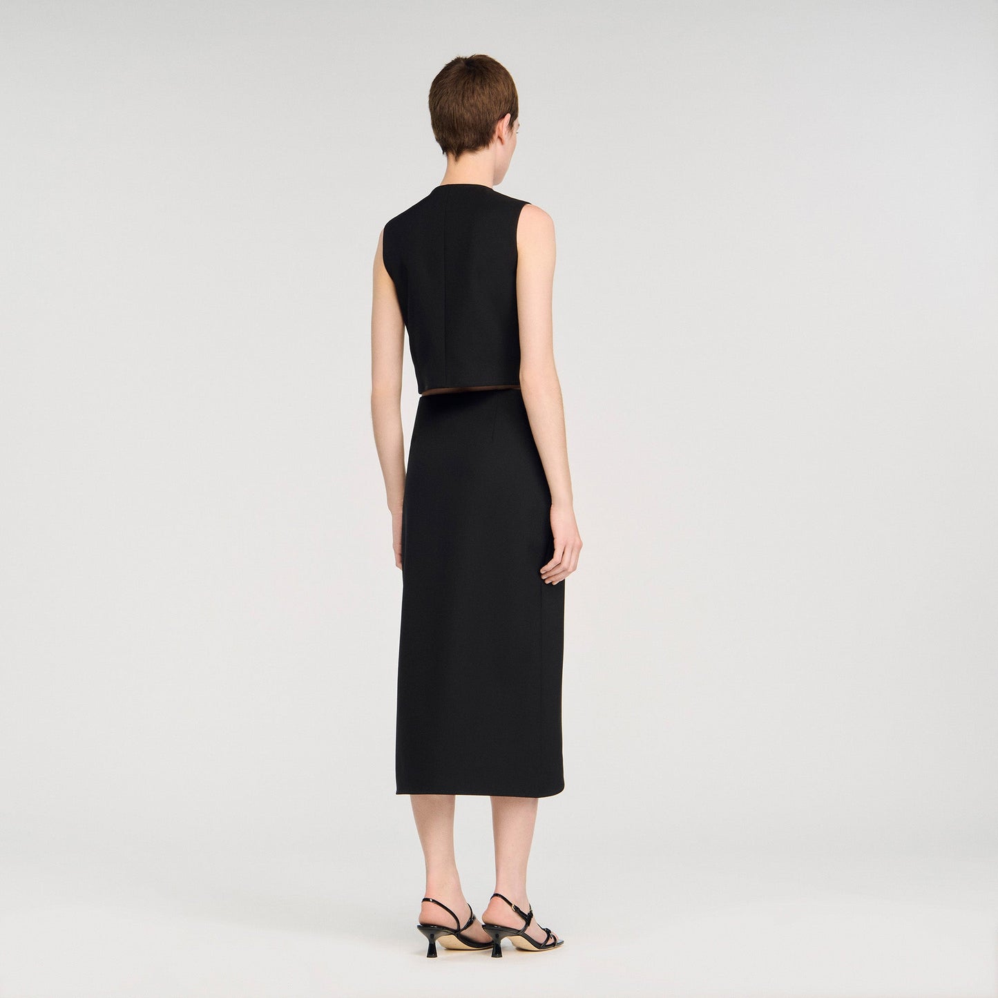 Buttoned Midi Skirt Black