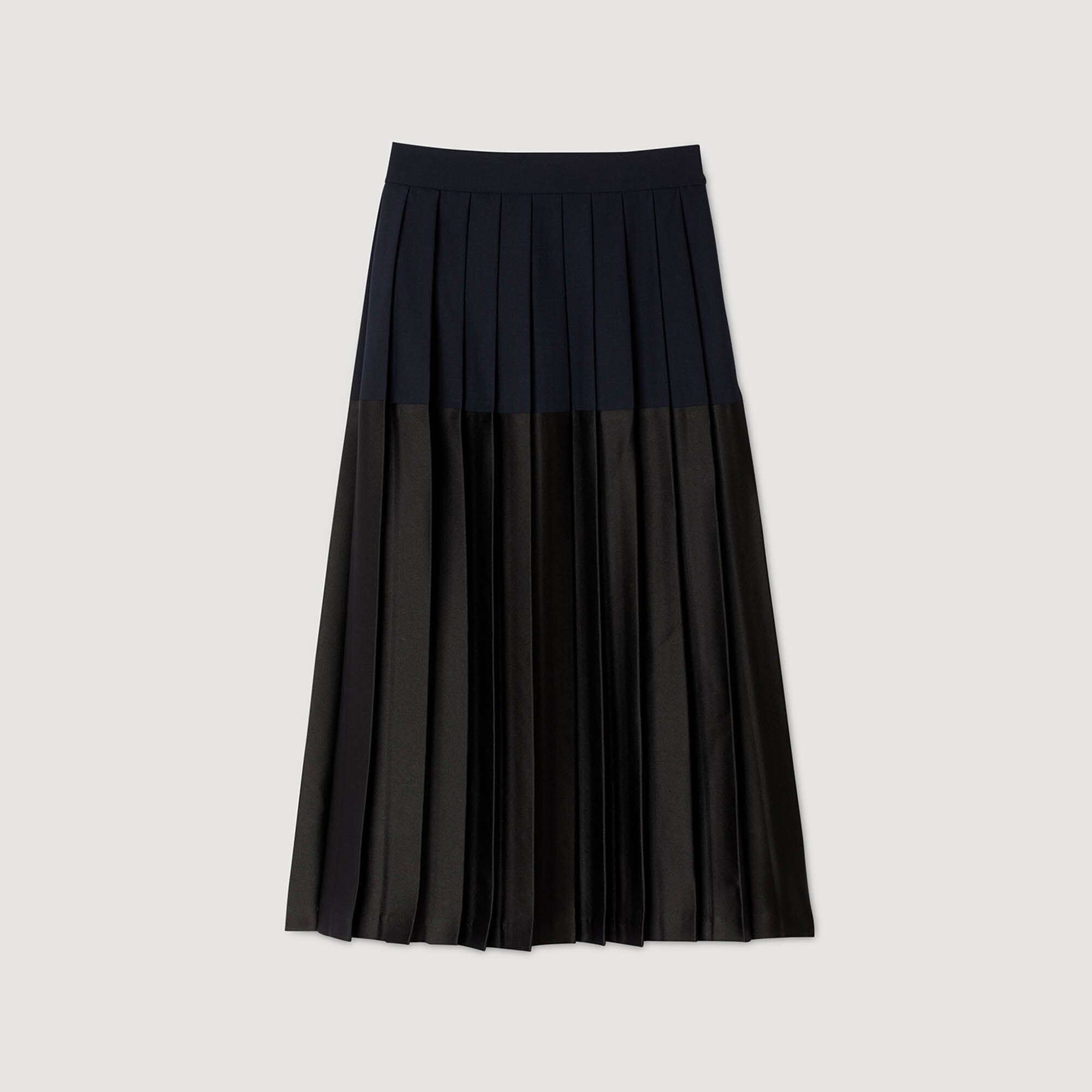 Zaza Long Pleated Skirt Navy Blue