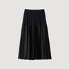 Zaza Long Pleated Skirt Navy Blue