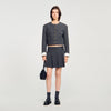 Rennes Short Rhinestone Suit Skirt Grey / Brown