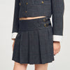 Rennes Short Rhinestone Suit Skirt Grey / Brown