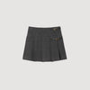 Rennes Short Rhinestone Suit Skirt Grey / Brown