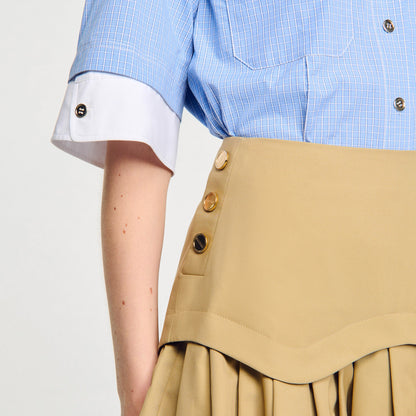 Short Ruffled Skirt Beige