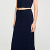 Oceane Long Two-Tone Knit Skirt Navy Blue