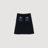 Isolda Short Knit And Denim Skirt Navy Blue