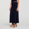 Venice Pointelle Knit Maxi Skirt Black