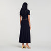 Venice Pointelle Knit Maxi Skirt Black