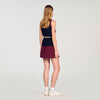Arielle Short Two-Tone Pleated Skirt Navy Blue