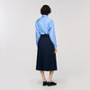 Theana Long Pleated Skirt Navy Blue