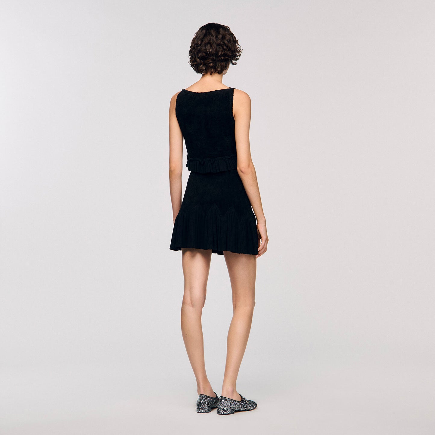 Orea Short Two-Tone Skirt Black
