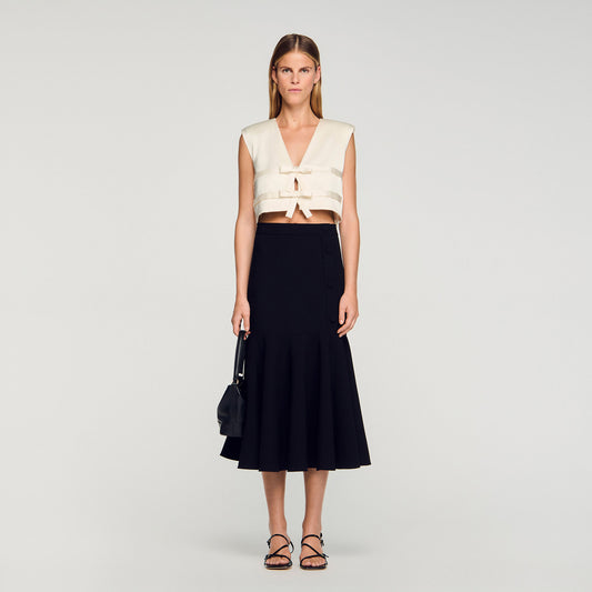 Amorea Long Ruffled Skirt Black