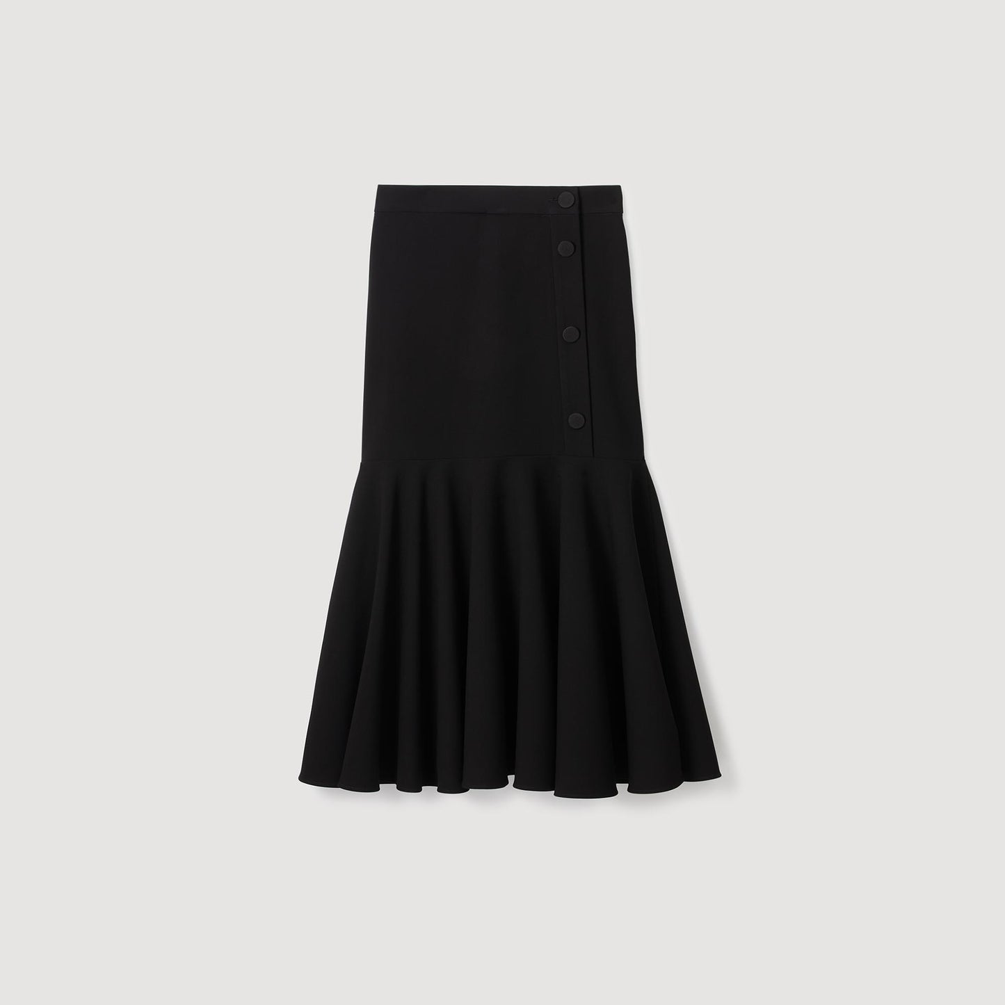 Amorea Long Ruffled Skirt Black